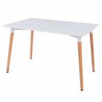 MAURI RECT DINING TABLE 120x80cm WHITE K1