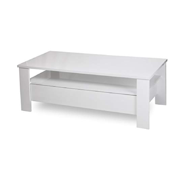 MAX COFFEE TABLE W/DRAWER 125*60*48cm WHITE 202M03BL