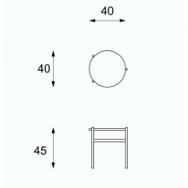 THOR COFFEE TABLE GREY AND BLACK LEGS 40X45