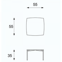 Ivy Coffee Table Grey Top & Grey Legs 55*55*35