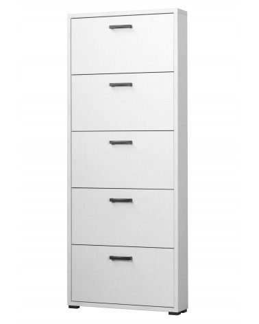 D25 5 TIER SHOE CABINET 623 A5 WHT CEMENT
