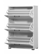 D25 3 TIER SHOE CABINET DOUBLE LAYER 3241 WHT CEMENT