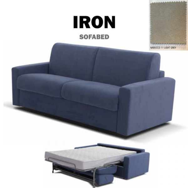 IRON 3 SEATER SOFABED NABUCCO 11 LIGHT GREY