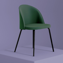 LULU CHAIR 304 DARK GREEN VELVET WITH BLACK LEGS