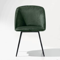 PIGALLE CASA UNO CHAIR 379 GREEN VELVET WITH BLACK LEGS