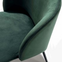 PIGALLE CASA UNO CHAIR 379 GREEN VELVET WITH BLACK LEGS