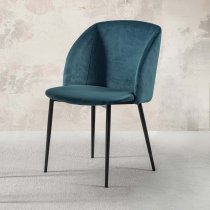 PIGALLE CASA UNO CHAIR 379 ANTHRACITE VELVET WITH BLACK LEGS