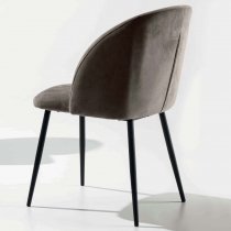 PIGALLE CASA UNO CHAIR 379 TAUPE VELVET WITH BLACK LEGS
