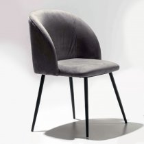 PIGALLE CASA UNO CHAIR 379 TAUPE VELVET WITH BLACK LEGS