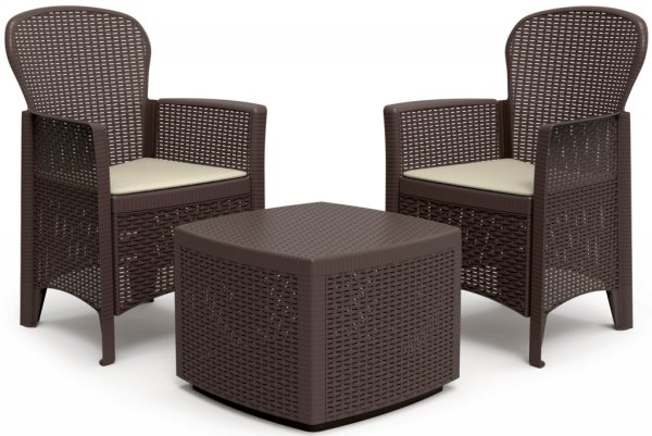 3PCS TREE SINGLE SOFA & TABLE SET MOKA
