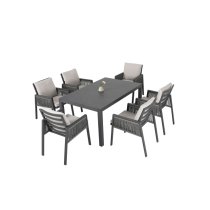 7PCS ALUM DINING SET SICILY DARK GREY