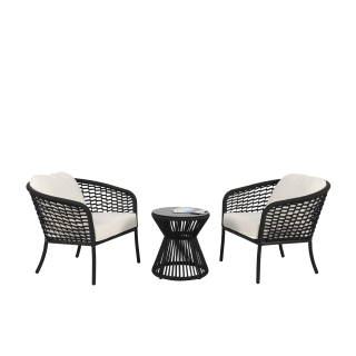 3PCS ALUM DINING SET ELBA DARK GREY
