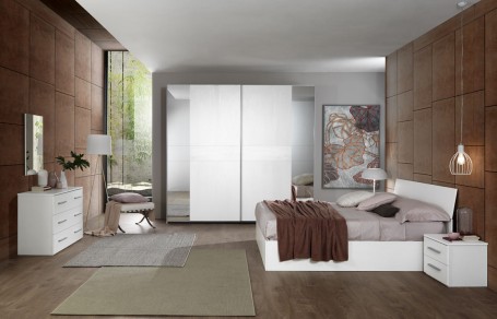 MARINA 2A SLIDING DOOR BEDROOM Set White