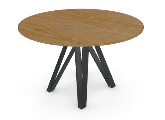 APPLE TABLE ROVERE NATURAL 120 EXT WITH BLACK BASE