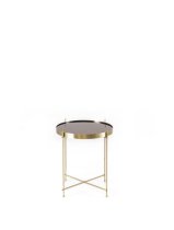 Marissa Coffee Table Top Vetro Marrone 38x43