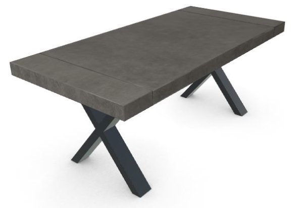 POST TABLE CEMENT GRIGIO 160X90 EXT WITH BLACK BASE