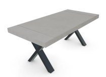 POST TABLE CEMENT CHIARO 160X90 EXT WITH BLACK BASE