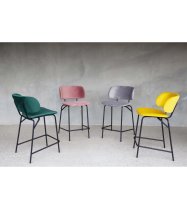 JULIETTE STOOL 582 TAUPE VELVET WITH BLACK LEGS