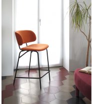 JULIETTE STOOL 582 TAUPE VELVET WITH BLACK LEGS