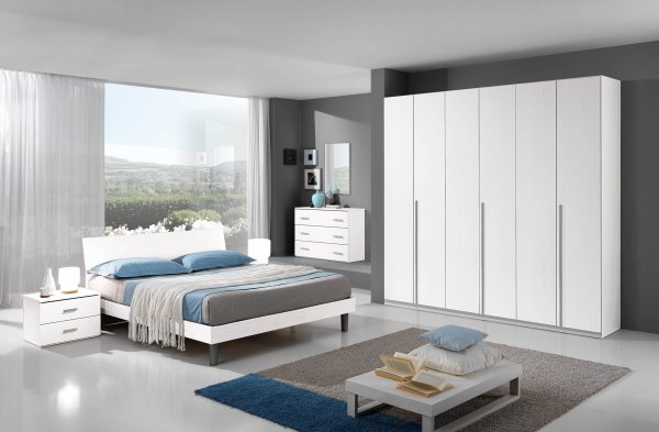 GIOTTO WHITE 4DR SINGLE X2 BEDROOM SET without mirror