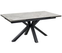 CAPRI CERAMIC TABLE 160/240x90cm W/EXT WHT W/BLACK FRAME