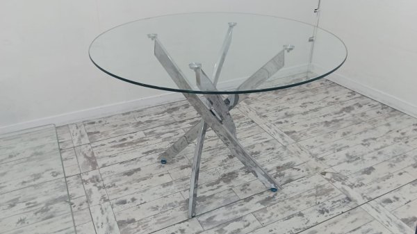 TEMPERED GLASS ROUND TABLE KT-121 110cm