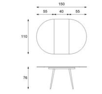 GOOSE TABLE CEMENT GREY ANTRACITE METAL BASE