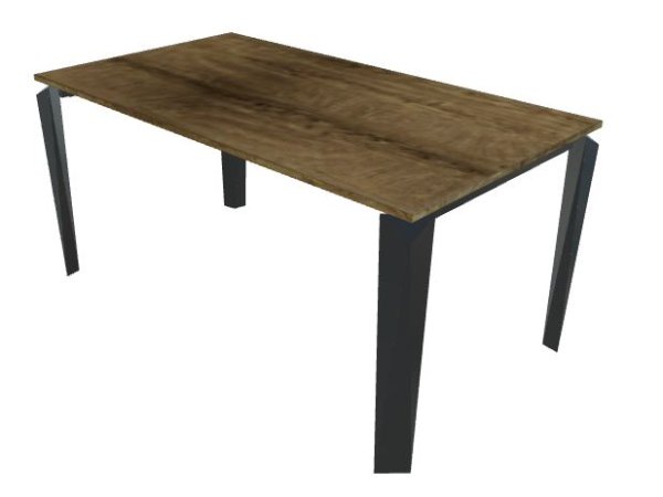 DIAMOND TABLE ROVERE COGNAC 160 FIXED WITH BLACK BASE