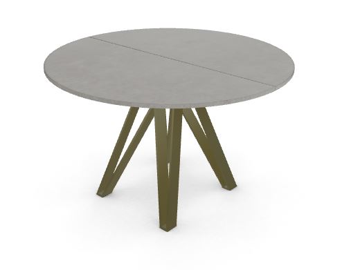 APPLE TABLE LIGHT GREY CEMENT 120 EXT WITH BRONZE BASE