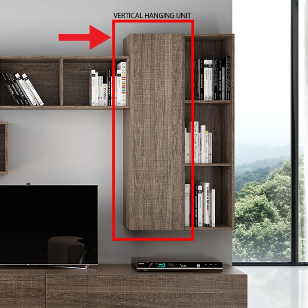 MAX WALL CABINET VERTICAL WITH 2 SHELVES – ECLISSE ELM (MAXPE01E)